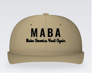 MABA Script Hat – Make America Boat Again – Khaki, front