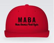 MABA Script Hat – Make America Boat Again – Red, front